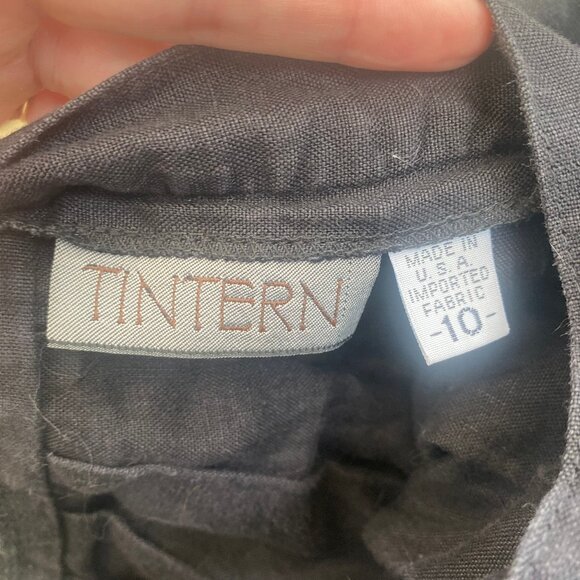 Vintage Black Linen Pleated Full Maxi Skirt Size Small - Picture 4 of 6